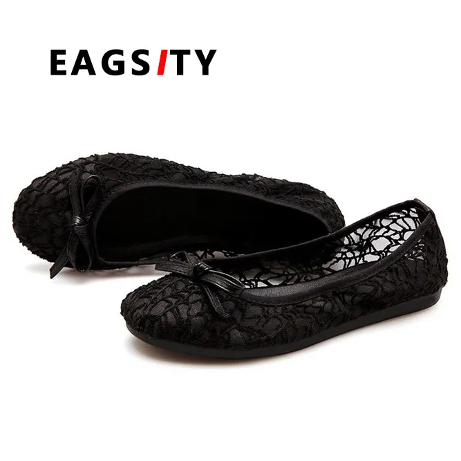 Женские туфли EAGSITY на плоской подошве с бантом и мягкой подошвой женские удобные