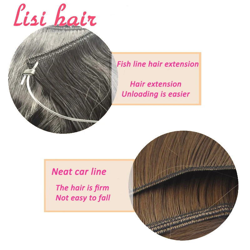LISI HAIR 24 дюйма женские волосы для наращивания лески коричневые светлые