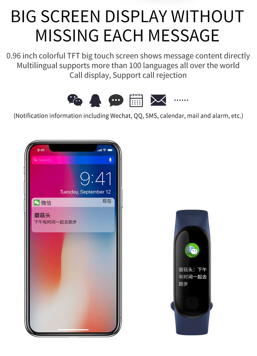 M3 Plus умный Браслет кровяное давление часы Смарт-браслет монитор сердечного ритма во время сна IP67 Здоровье Браслет фитнес-трекер Smartband