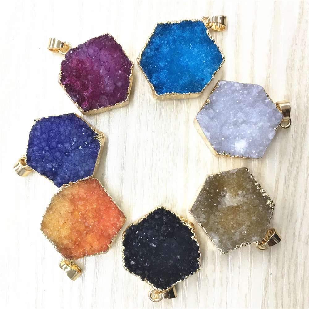 Друзы из драгоценных камней натуральные камни искусственное ожерелье черные