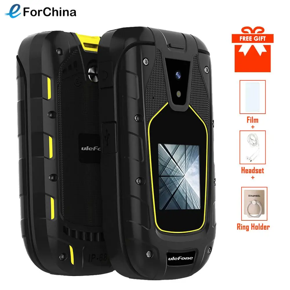 Ulefone Armor флип IP68/IP69K водонепроницаемые мобильные телефоны 1200 мАч двойной экран 2 4