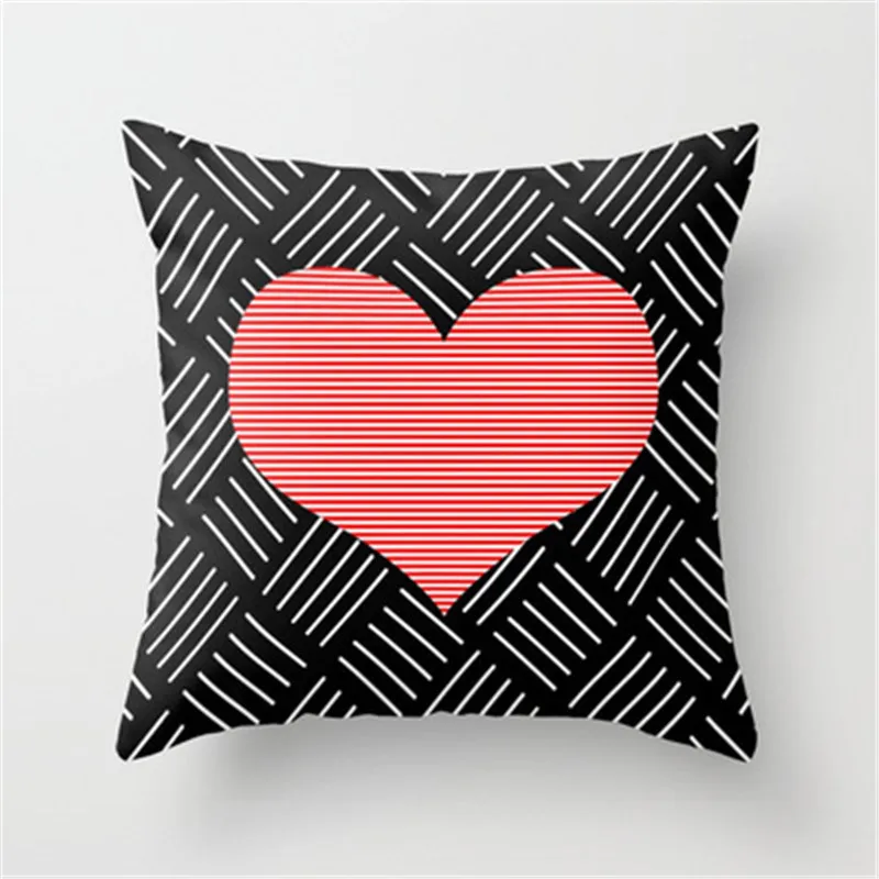 Polyester love Throw Pillow Case Geometric Decorative Pillows For Sofa Seat Cushion Cover 45X45cm Home Decor | Дом и сад