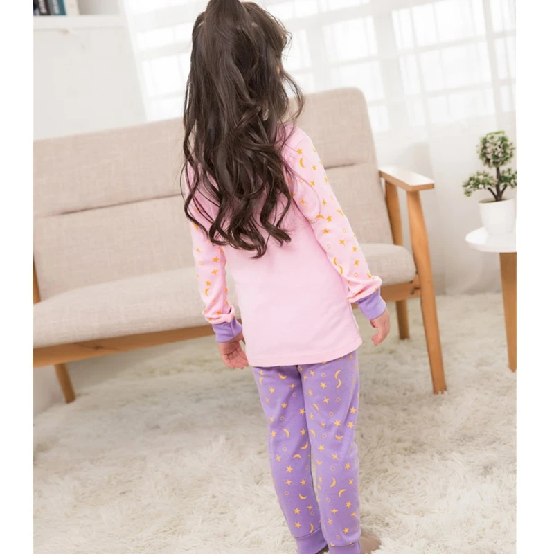 2018 Casual Pajamas For Girls Tracksuit Cotton Cartoon Print T-shirt+Pants Kids Suits Infant Home Sleepwear Children Clothing | Детская