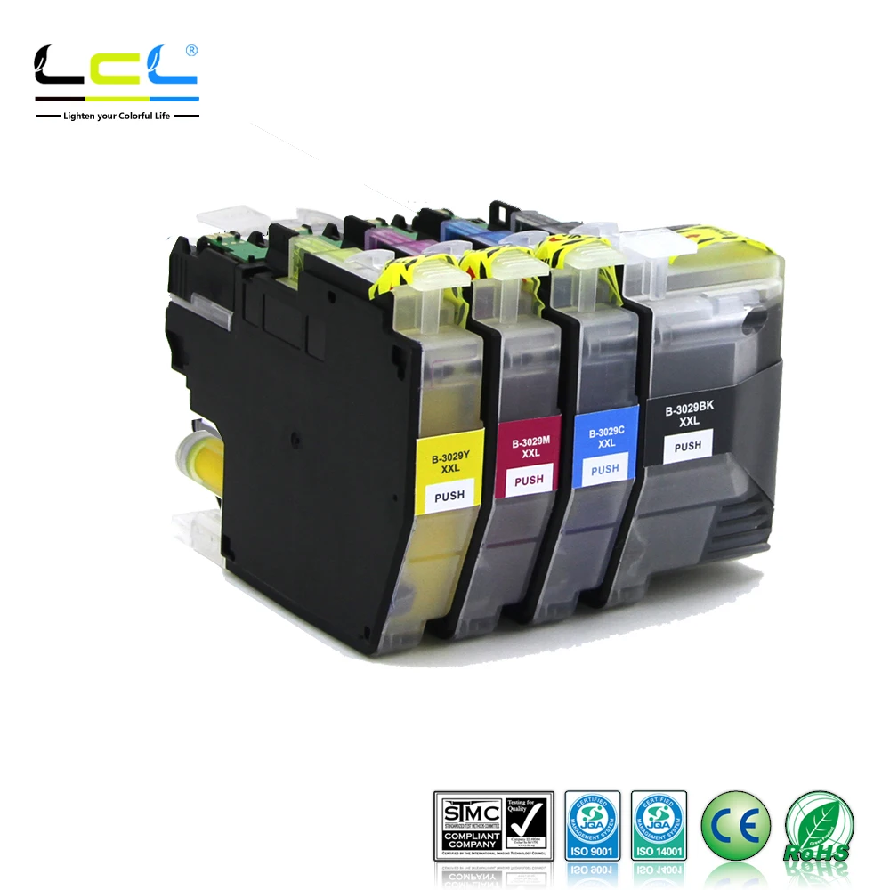 

LCL LC3029 XXL LC3029BK LC3029C LC3029M LC3029Y L Pigment (4-Pack kcmy) Ink Cartridge Compatible for Brother MFC-J5830DWXL