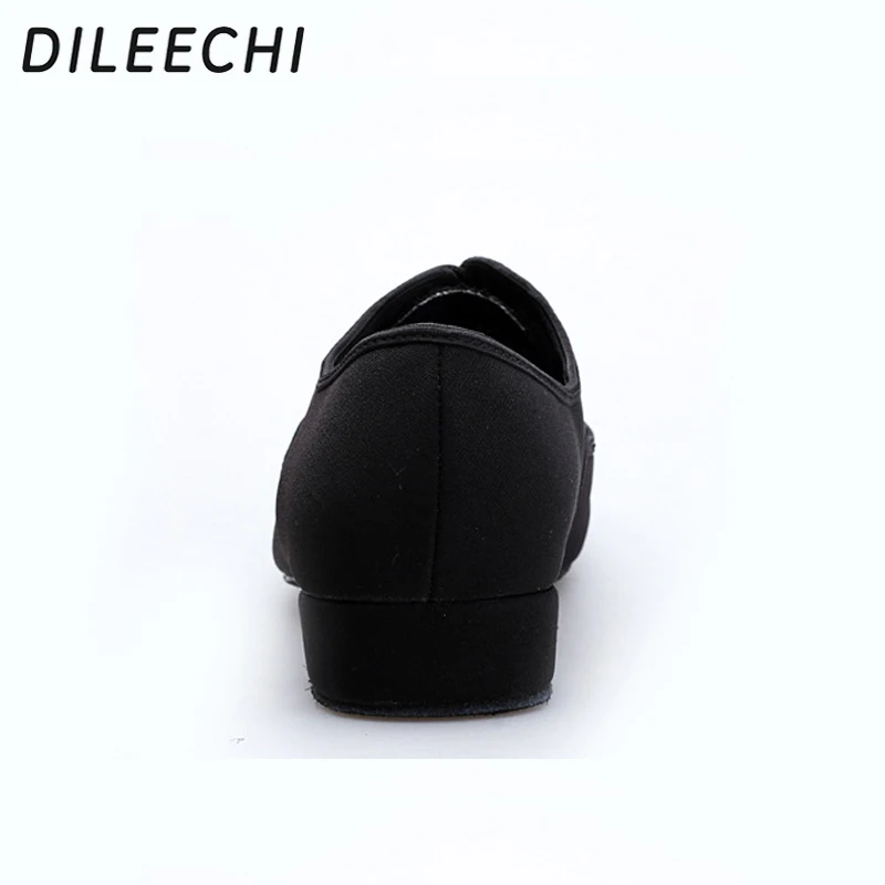 DILEECHI/современная танцевальная обувь; мужские парусиновые туфли-оксфорды; Квадратные танцевальные на каблуках; Танцевальная обувь на плоской подошве; мягкая подошва из коровьей замши; 25 мм