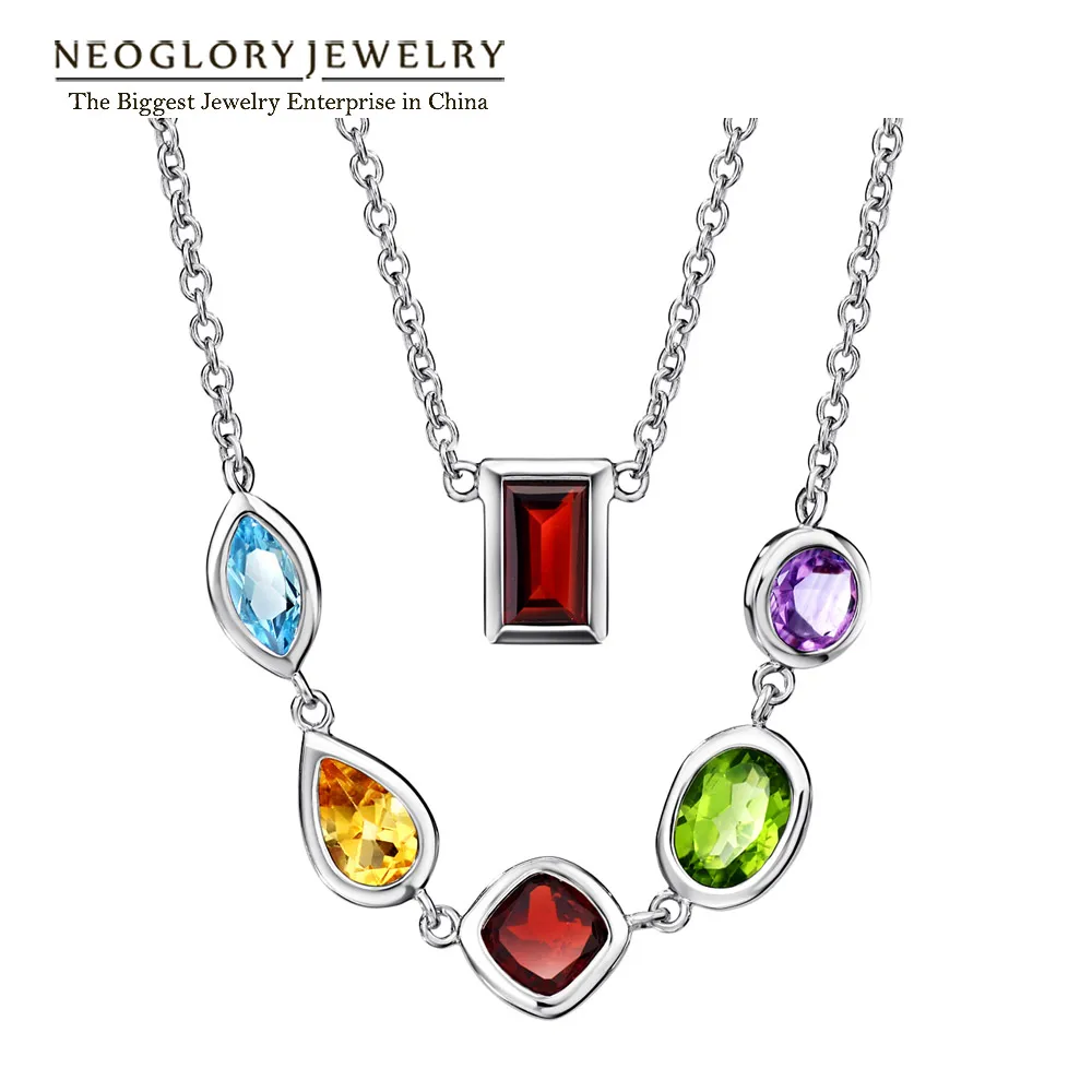 Neoglory  Acrylic Plated Long Necklaces Colorful Pendants For Women 2020 New Gifts