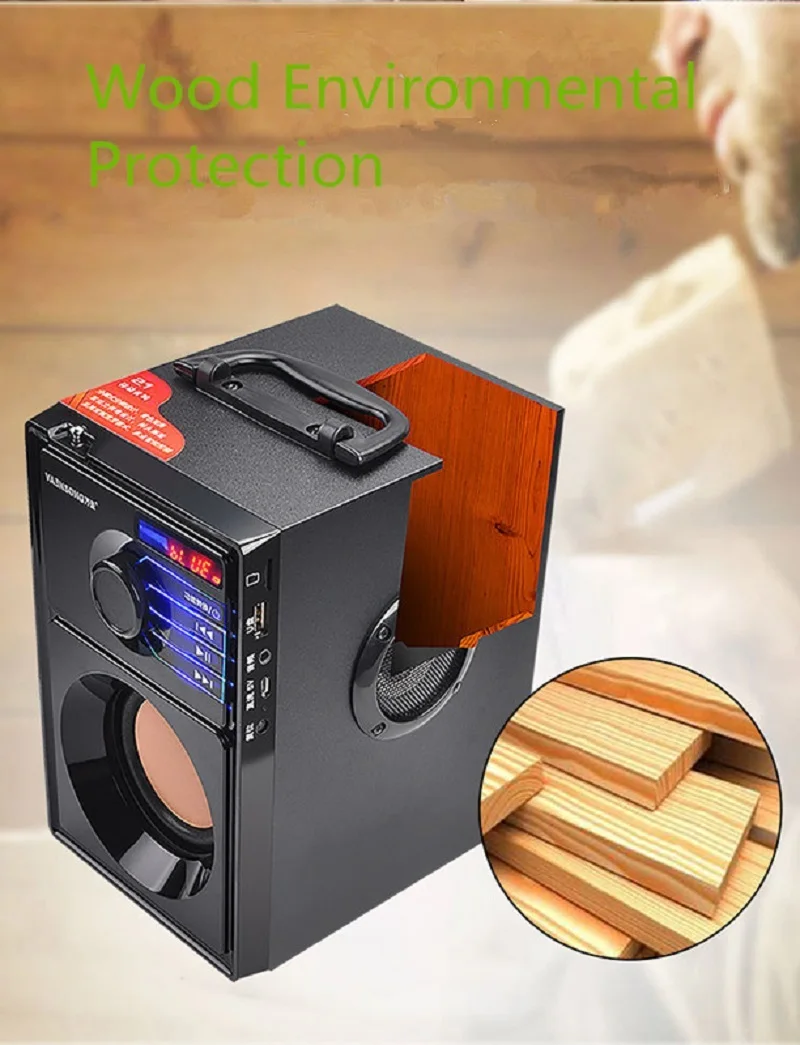 Беспроводной Bluetooth динамик стерео сабвуфер Настольный HIFI 3D объемный плеер fm-радио портативный динамик Mp3 Super Bass громкоговоритель