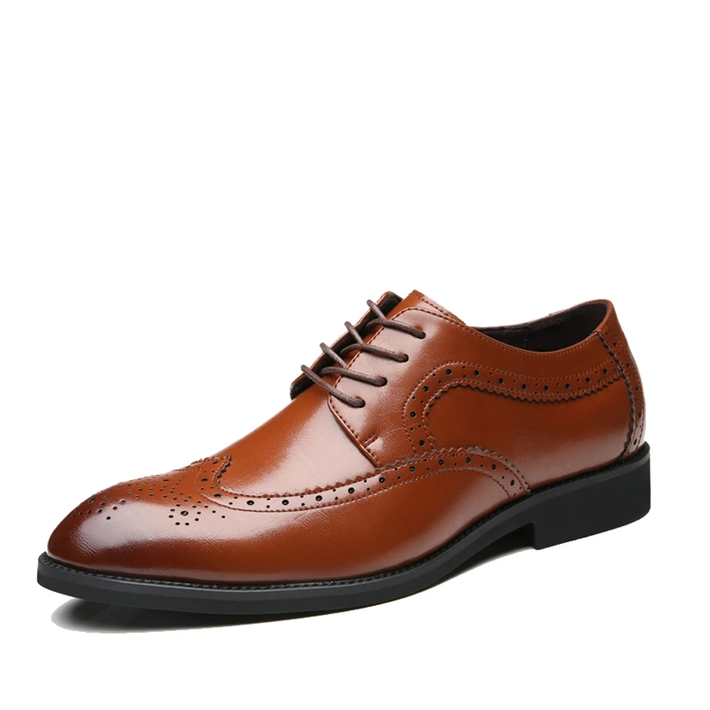 QFFAZ New Men Dress Genuine Leather Casual Shoes Flats Business Oxford Formal Wedding | Обувь