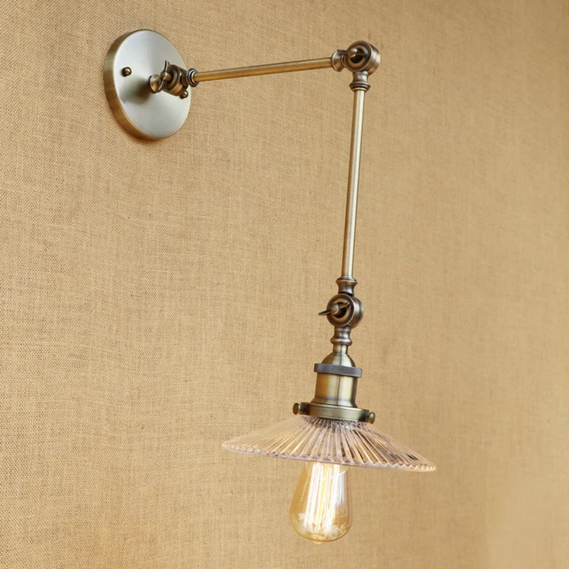 

Modern Vintage Loft Adjustable Industrial Metal Wall Light E27 220V wall lamp country style Sconce Lamp Fixtures