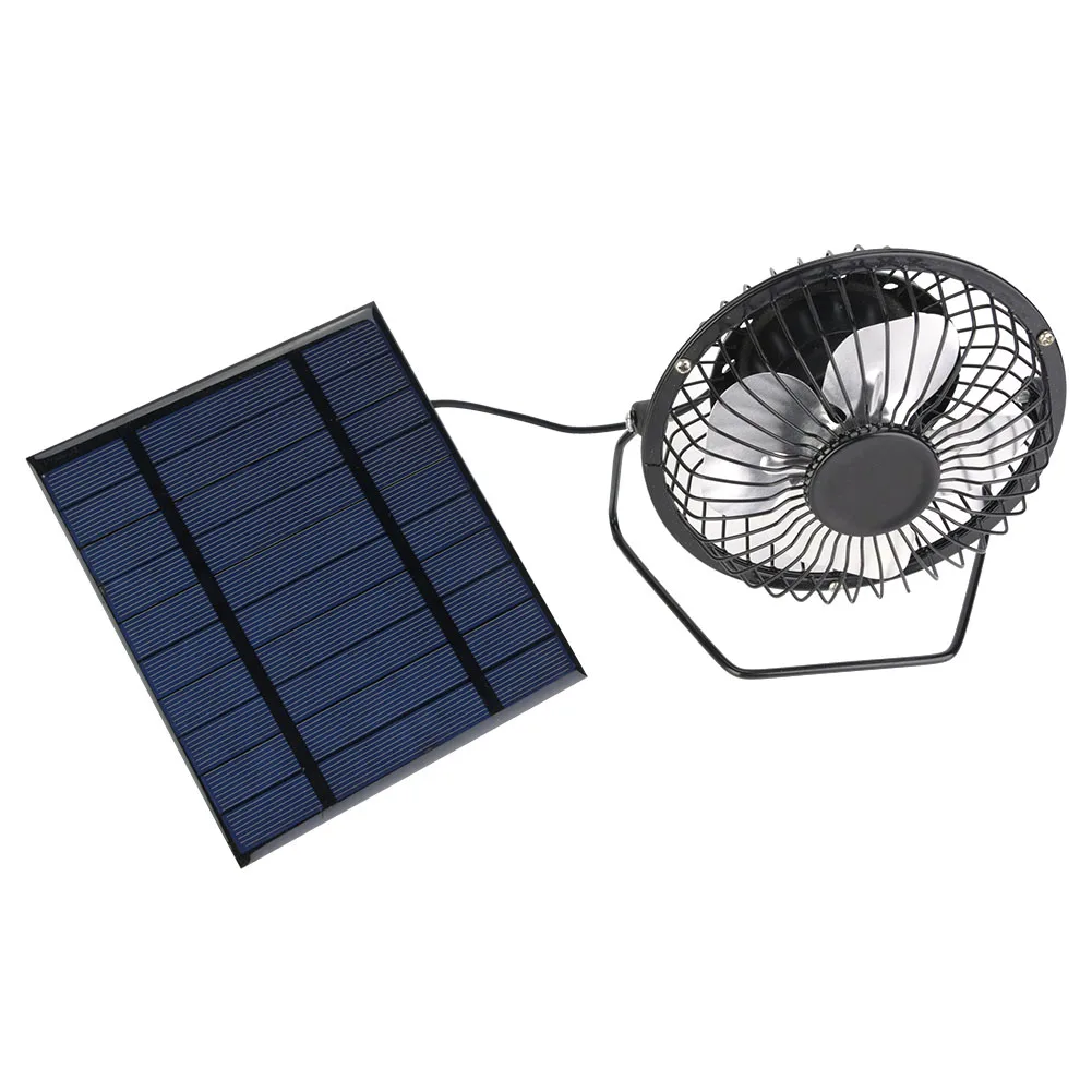 

Outdoor Black Solar Panel Powered USB Fan 2.5W Solar Panel Powered Fans Cooling Ventilation For Outdoor Travel