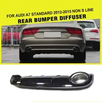 Car Style PP Rear Bumper Lip Diffuser with Auto Car Exhaust Muffler Tips for Audi A7 Standard 4-Door 2011 - 2014