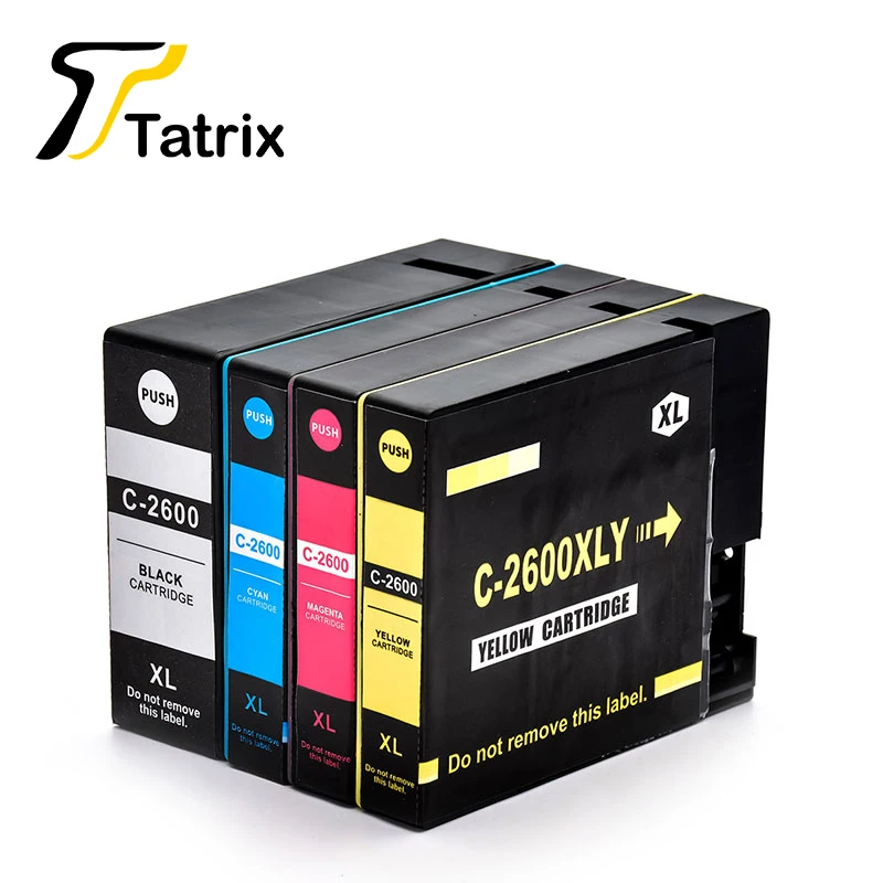 4PK для Canon PGI2600 PGI2600XL пигмент BK/C/M/Y с чипом картридж MAXIFY Ib4060/MAXIFY/MB5060/MAXIFY/MB5360|canon maxify|ink