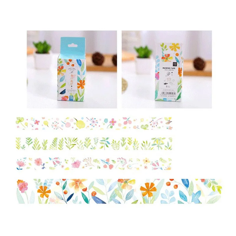 Мисс Время Весенние Цветы Серии Лента 4 Рулона/Мешок Декоративная Клейкая