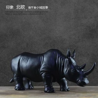creative resin rhinoceros statue home decor crafts room decoration objects big office vintage ornament resin animal figurines