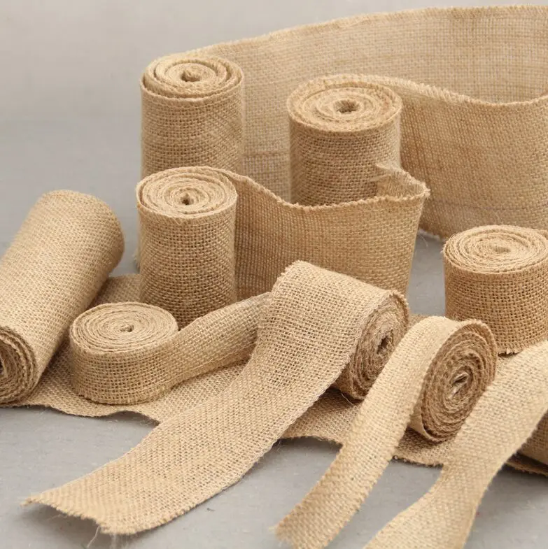 10 метров 9 размеров натуральная джутовая гессианская лента из мешковины