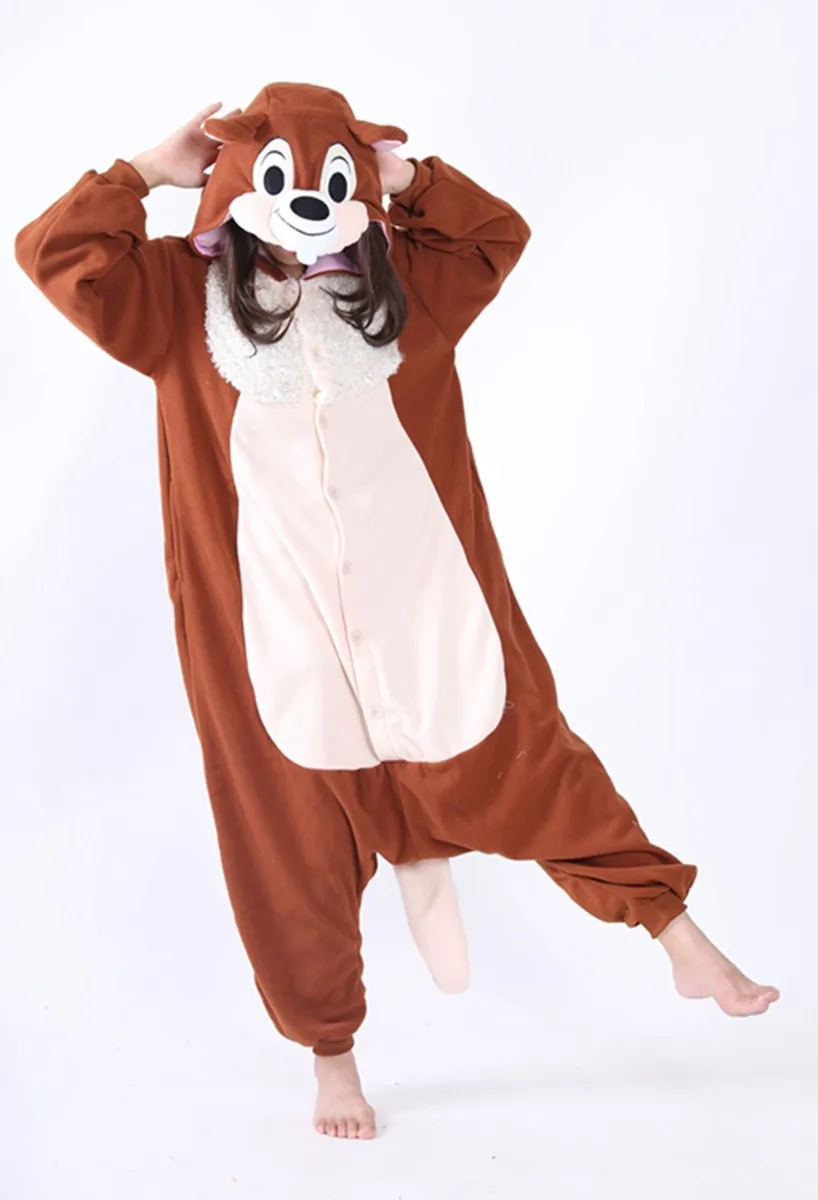 Животные Chipmunk забавные Onesie все в одном Косплей костюмы на Хэллоуин и Рождество