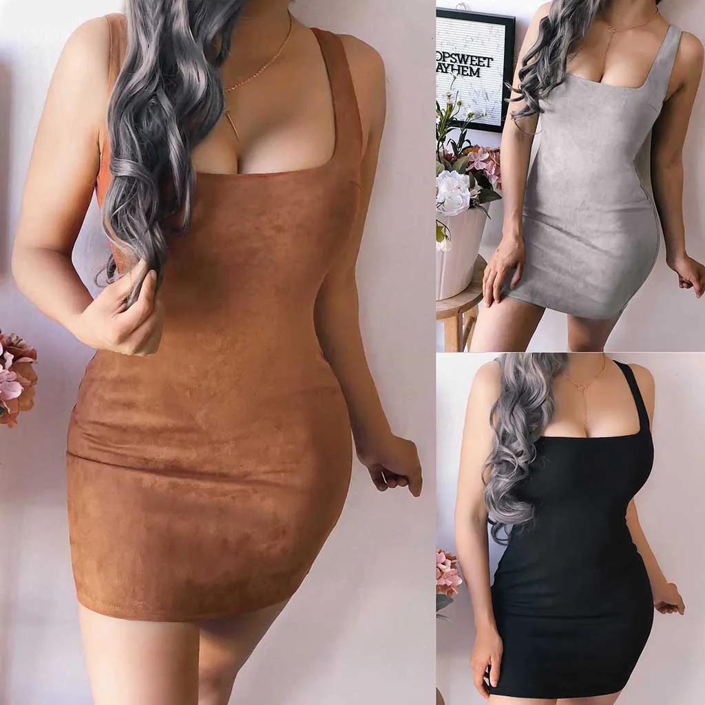 Sexy Night Club Solid Off Shoulder Ladies Dress Sheath Sleeveless Tank O-Neck New Fashion Women Summer Beach Mini Vestidos | Женская