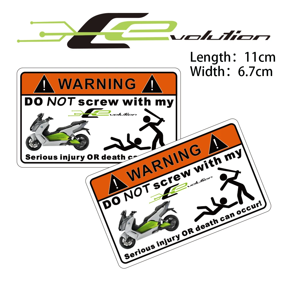 KODASKIN Motorcycle Cheap 2D Creative Warning Sticker Decal for BMW C Evolution