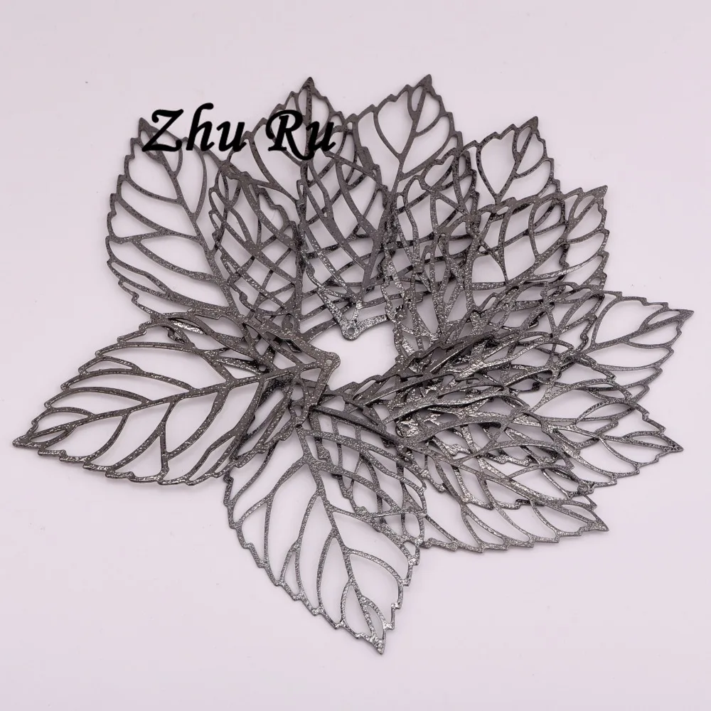 ZHU RU 10 шт./лот 53*31 мм большие Лепестковые листья сетка филигранные Очаровательные