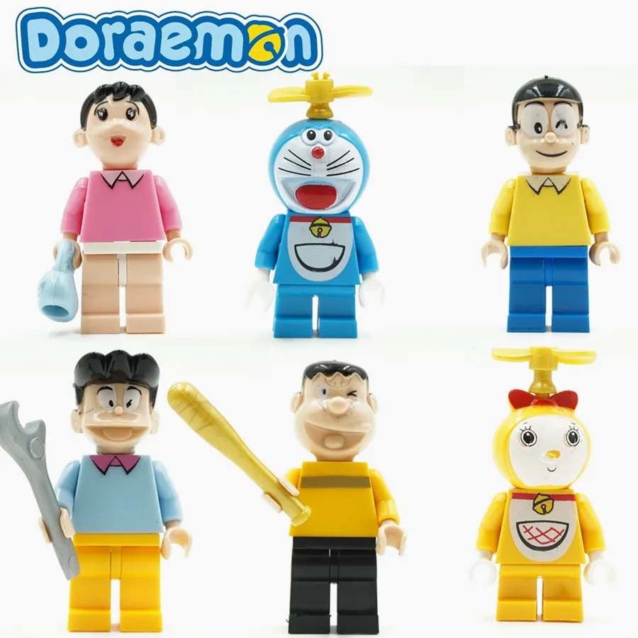 6 шт. Doraemon кошка Японии мультфильм nobi nobita собрать кукольный домик 3D модель