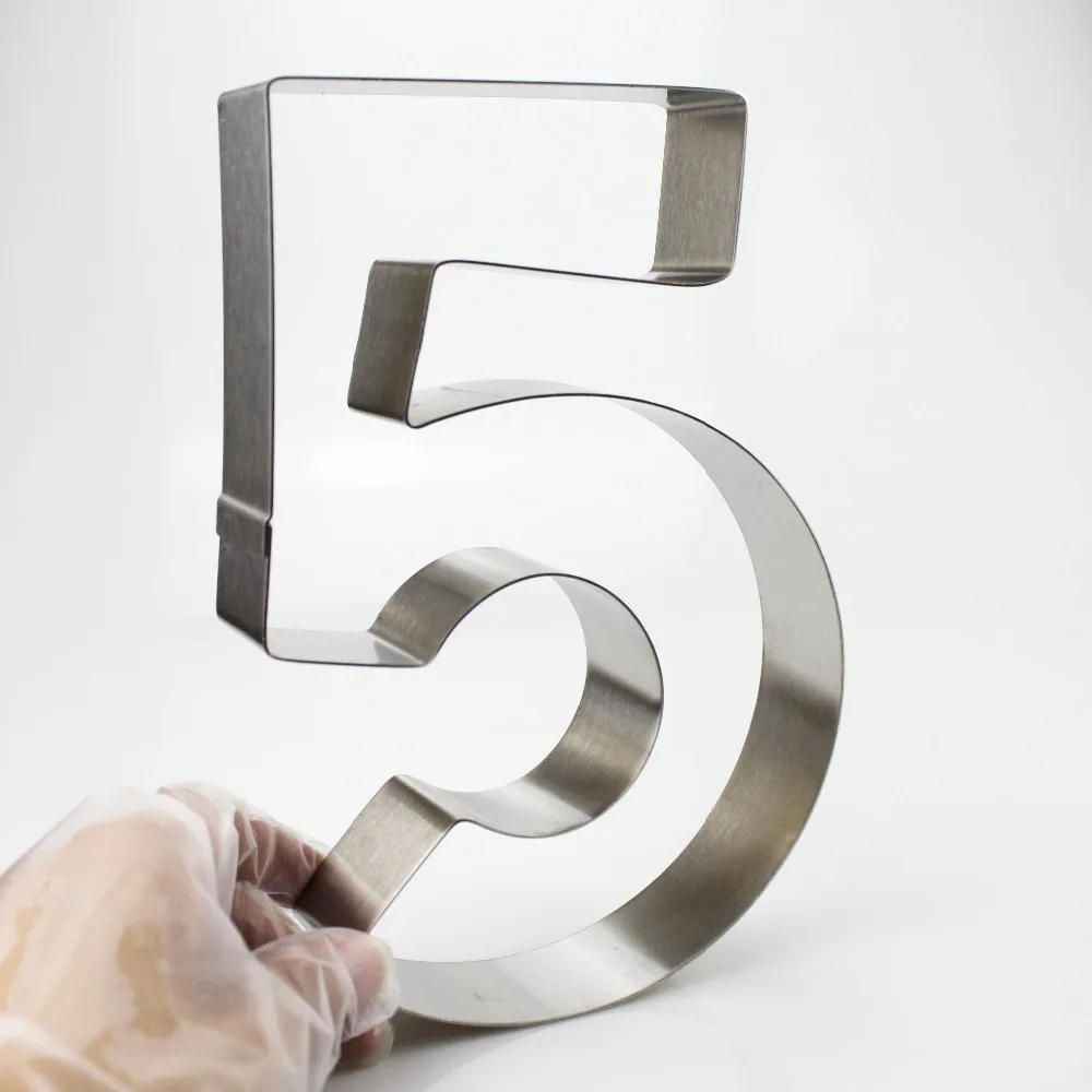 Цифра "5" форма для торта 8 дюймов из металла, нержавеющая сталь, большие цифровые формы для торта на день рождения, свадьбу, ребенка