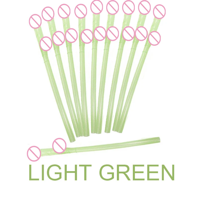light green 10 шт трубочки для напитков в виде пениса для девичника Сексуальная Девичья ночь Вилли пенис Новинка Обнаженная соломинка для бара принадлежности для вечеринки-девичника - Цвет: light green