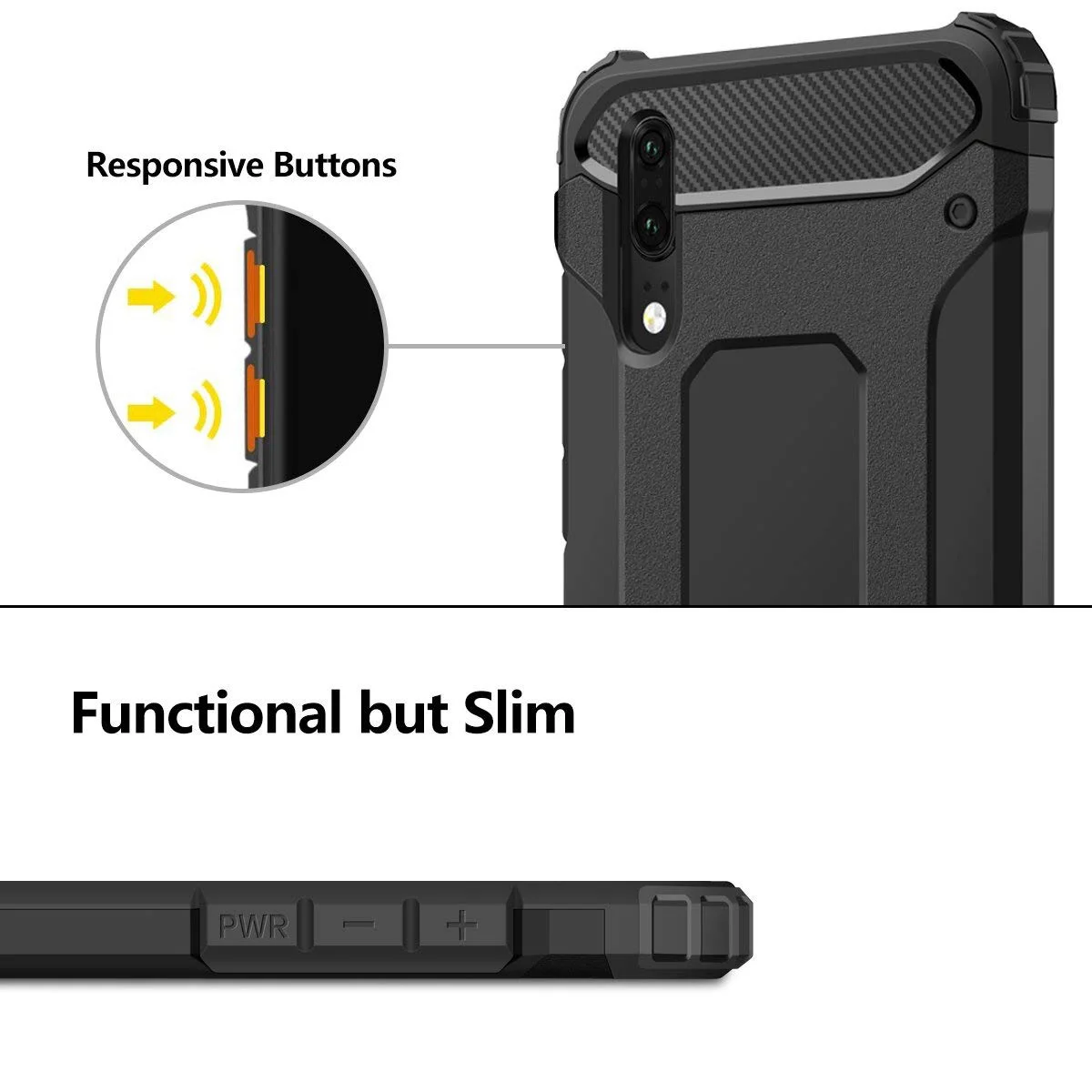 Phone Case For Huawei P8 P9 P10 P20 Cover Shockproof Protective Plain Black Armor Rugged Mate 10 Honor 6X | Мобильные телефоны и