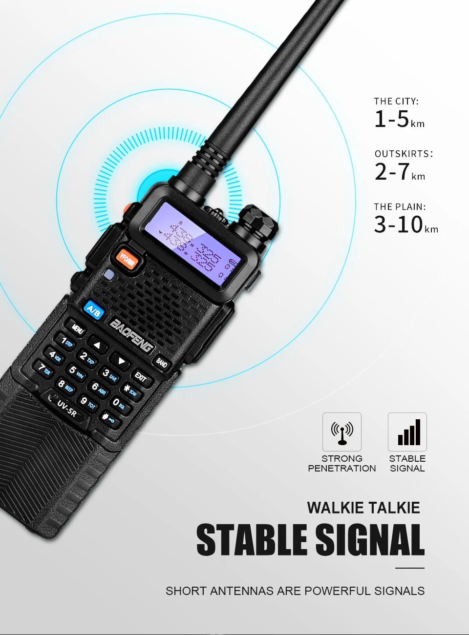 BAOFENG UV-5R мощная рация 8 Вт 3800 мАч Двухдиапазонная VHF UHF радиостанция HF ham станция приемопередатчик рация
