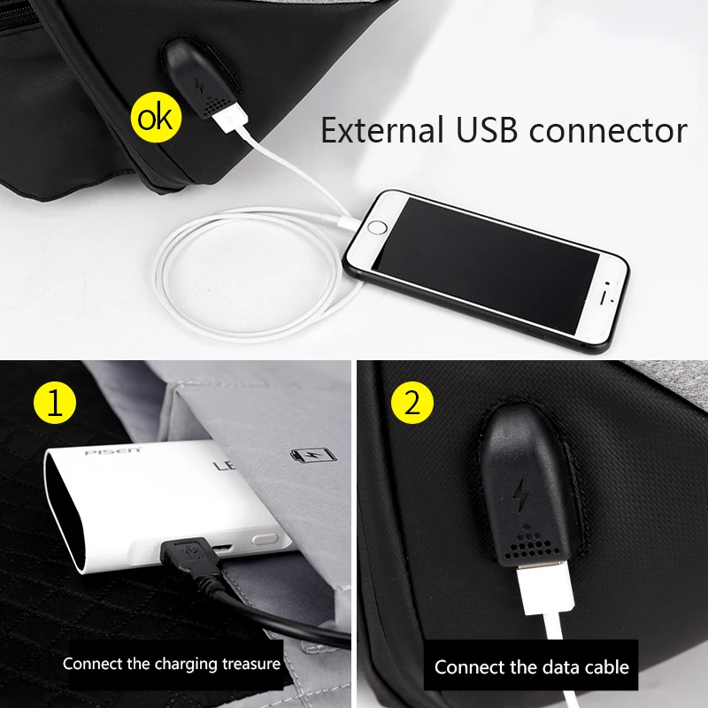 Рюкзак ARCTIC HUNTER мужской с USB зарядкой сумка для ноутбука замком от кражи школьный