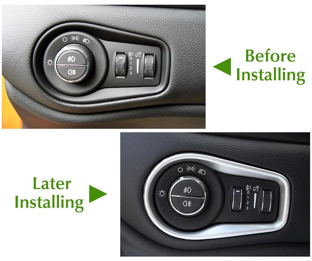 Headlight Switch Decorative Cover Trims For Jeep Renegade 16 ABS Interior Molding Frame Covers New | Автомобили и мотоциклы