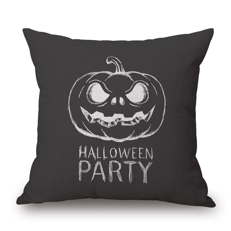 Halloween Decorative Sofa Pillows Cotton linen Trick Party Decoration Patio Cushion Pumpkin face Castle car | Дом и сад