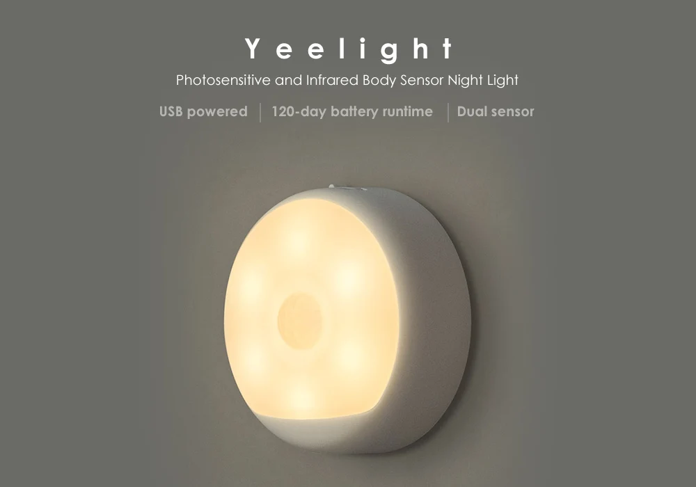 Yeelight портативный светодиодный макияж зеркало со светом затемнения умный датчик движения ночник для xiaomi умный дом леди подарок