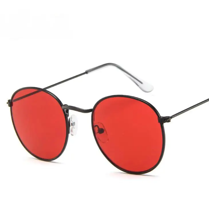 

Солнцезащитные очки в винтажном стиле для мужчин и женщин, модные солнечные аксессуары в круглой металлической оправе, с цветными линзами, ...