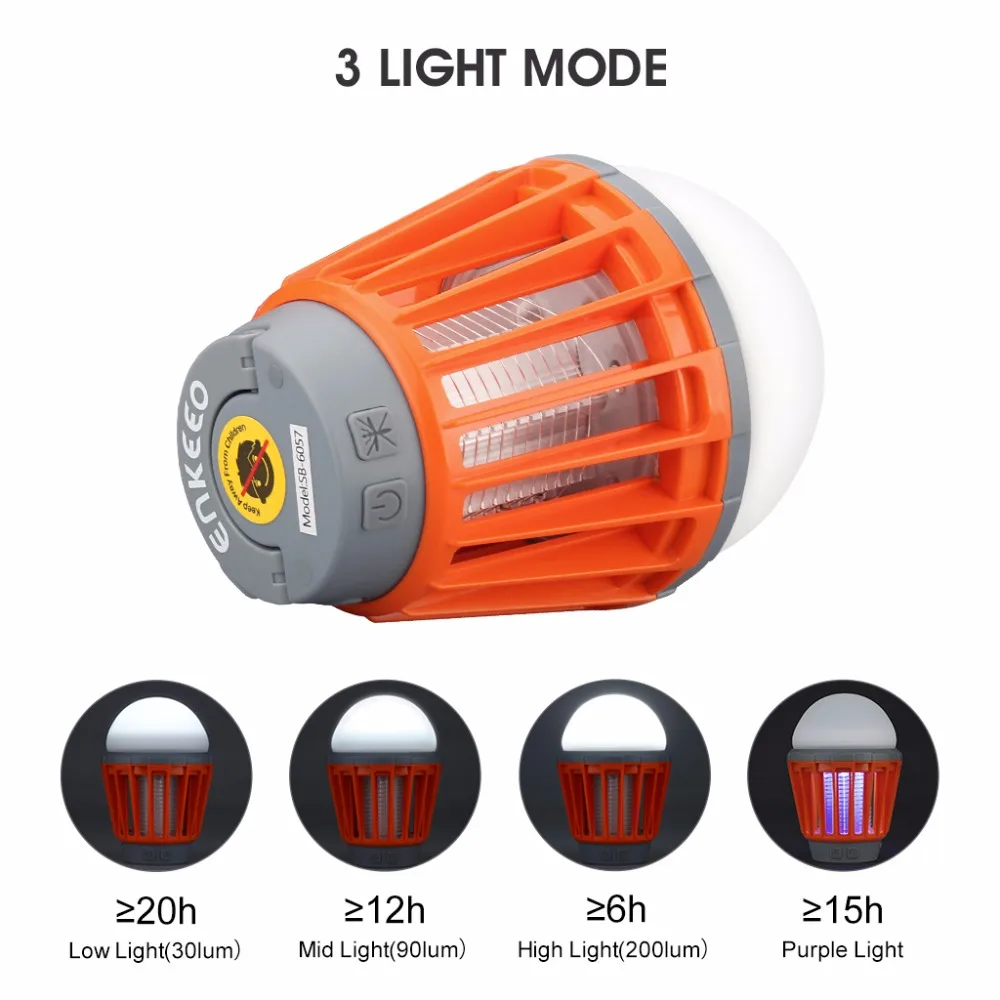 Enkeeo портативный светильник для кемпинга с USB зарядкой светодиодный уничтожения