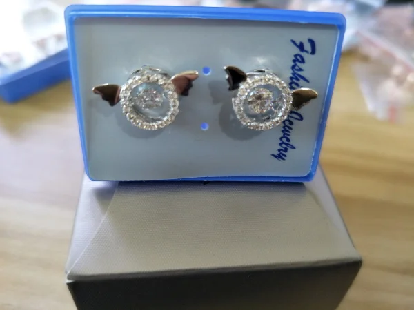 Новый 2 цвета 925 Серебряная Америка игла кристалл от Swarovski Guardian серьги с ангелами