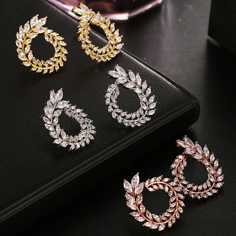 Дешевые женские серьги гвоздики высокого качества AAA чистый цвет кубический