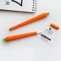 12 pcslot cute cartoon vivid carrots modelling gel pen 0 5mm soft silicone black ink felt tip pens for students school office