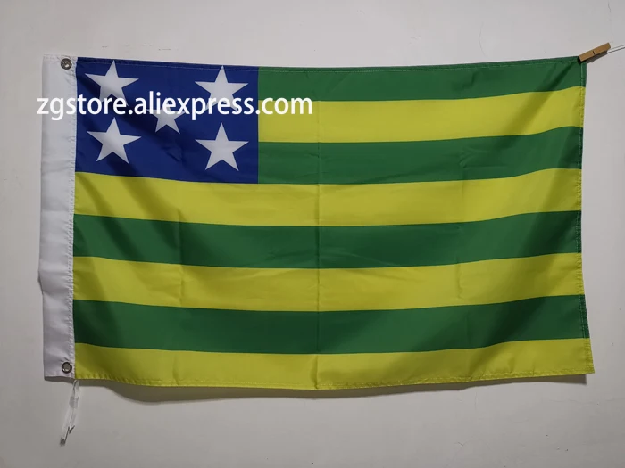 

Флаг гоиас, флаг Бразилии, штата 3x5 футов, 150x90 см, баннер из полиэстера, латунные металлические отверстия, украшение для дома