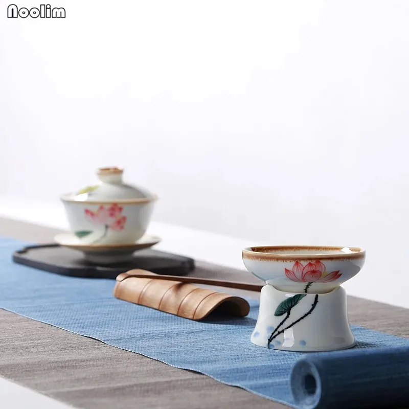 Керамические ситечки для чая NOOLIM Jingdezhen керамические ручная роспись лотос слива