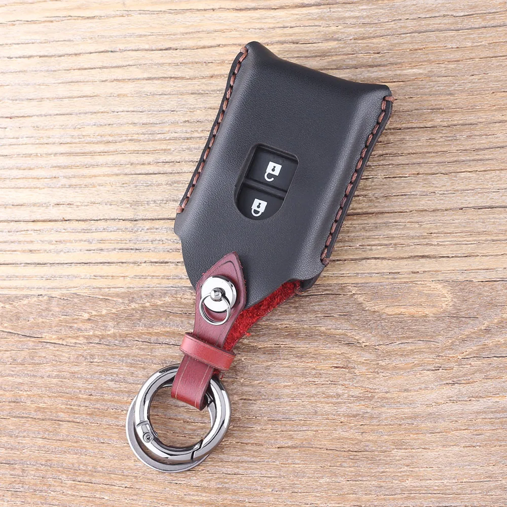 DANDKEY Натуральная кожа Защитный чехол для ключей 2 кнопки Nissan Micra Xtrail Qashqai Juke Duke Fob