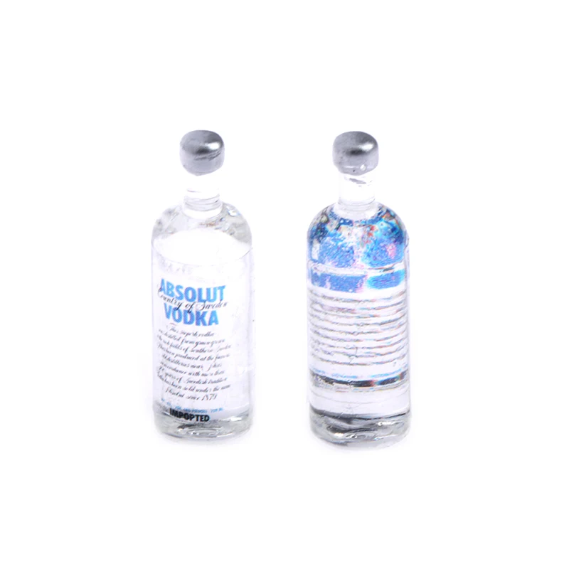 

2PCs 1:12 Scale Dollhouse Miniature Toy Simulation Wine bottle Wine Bottle Doll Food Kitchen Living Room Accessories