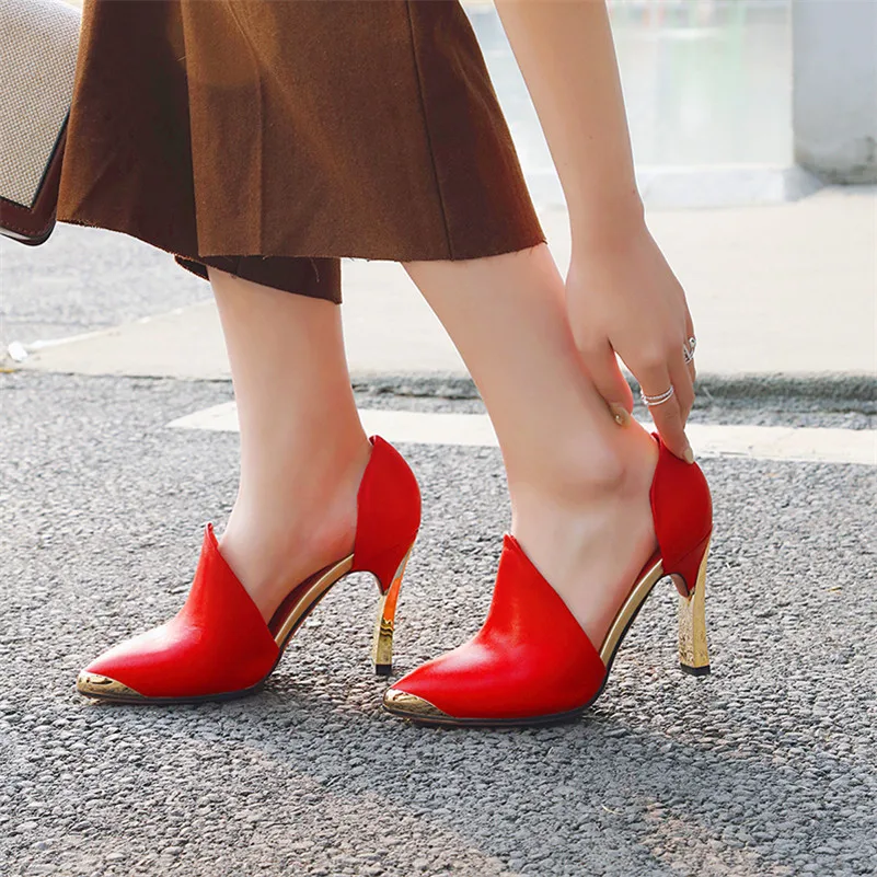 Женские сандалии гладиаторы FEDONAS с острым носком на высоком каблуке