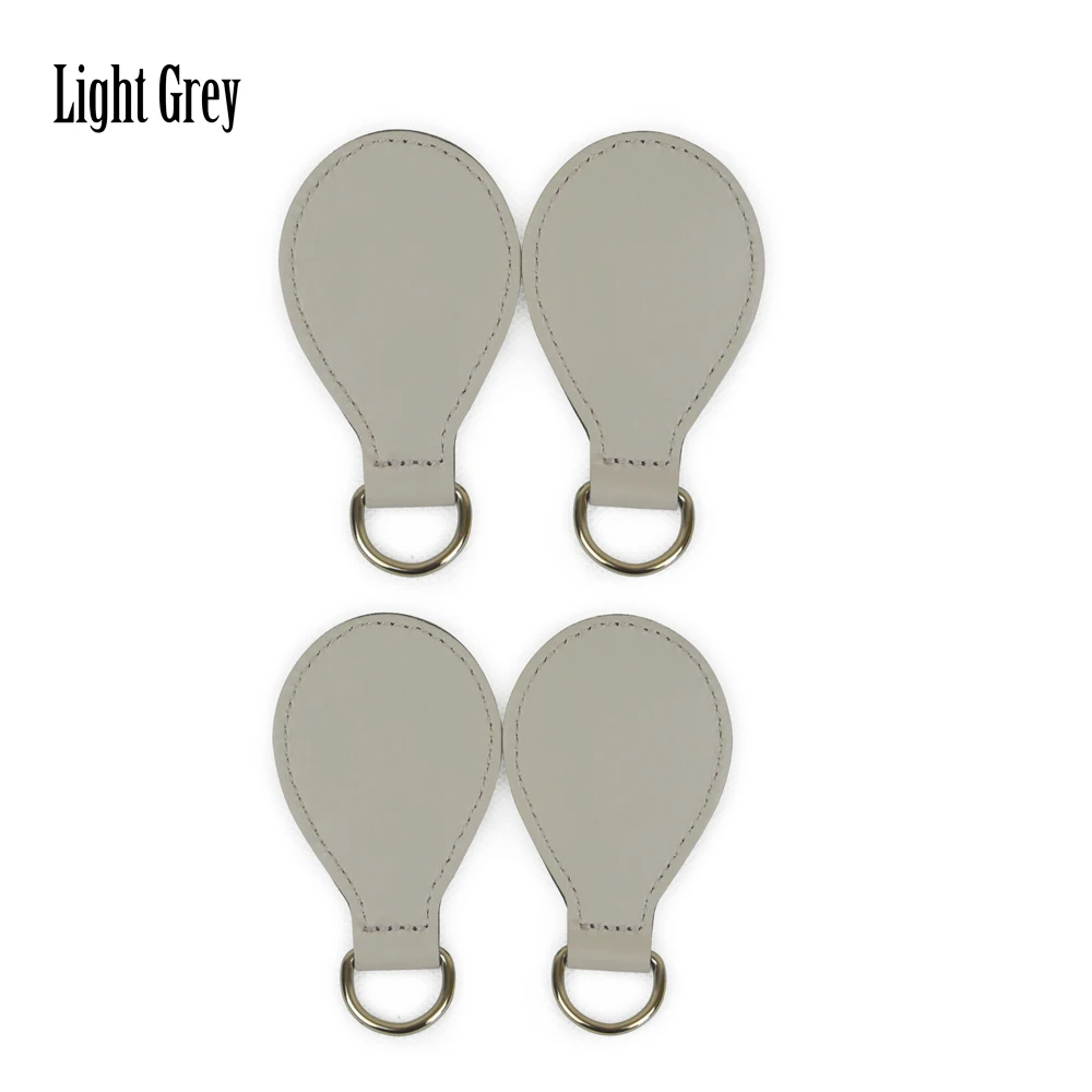 Light grey Красочные 2 пары 4 шт ПУ капля конец для Obag капель ручка ремешок капля крепления для O сумка падения Obasket женская сумка - Цвет: Light grey