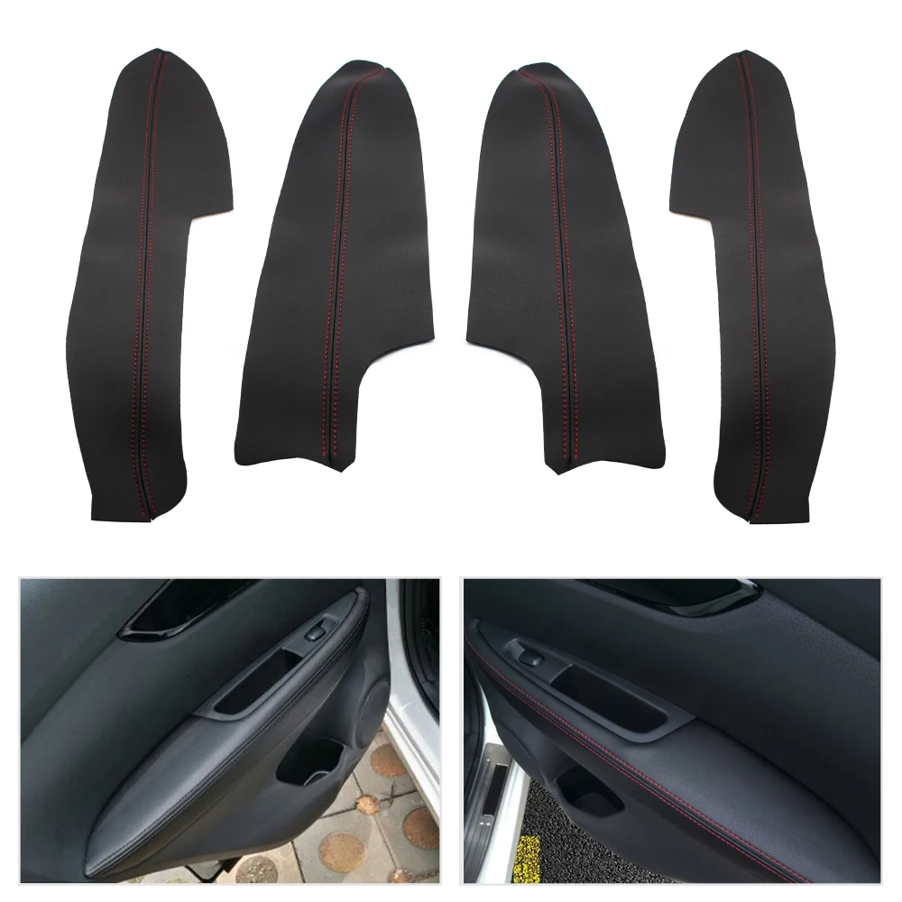 

Microfiber Leather Interior Door Panels Guards Armrest Surface Covers Protective Trim For Nissan Qashqai J11 2016 2017 2018