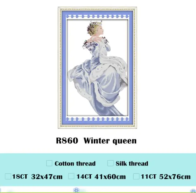 Темный хаки Весенняя королева Набор для вышивки крестом aida 14ct 11ct граф печатных холсты стежков вышивка DIY рукоделие ручной работы - Цвет: Темный хаки