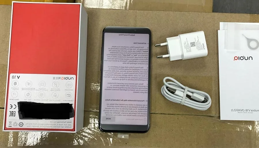 Глобальная Версия ЕС zte Nubia V18 UI 5,1 мобильный телефон 4 Гб+ 64 Гб 6,0" Snapdragon 625 Octa Core 18: 9 Полный Экран Face ID 4000 мАч 13MP