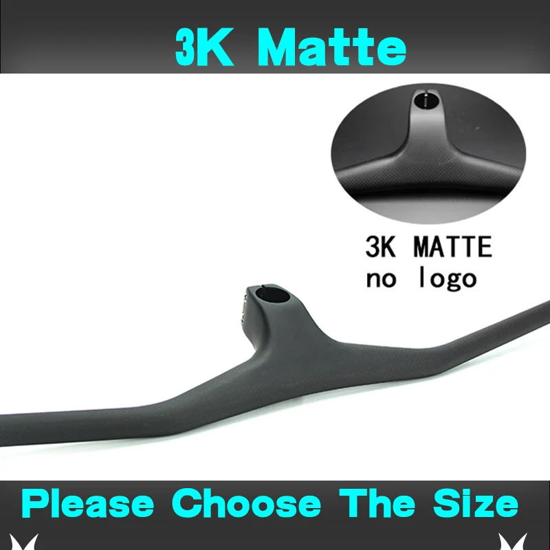 No logo 3K Matte Syn Custom Champion MTB велосипедный стояк-17 градусов однообразный Интегрированный руль со стволом 3 к черный матовый углеродный MTB руль - Цвет: No logo 3K Matte