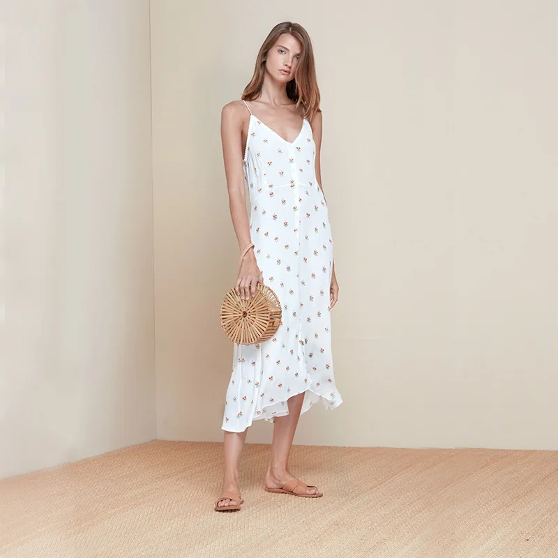 2019 Летнее белое платье Женское Vestidos до середины икры пляжное длинное винтажное