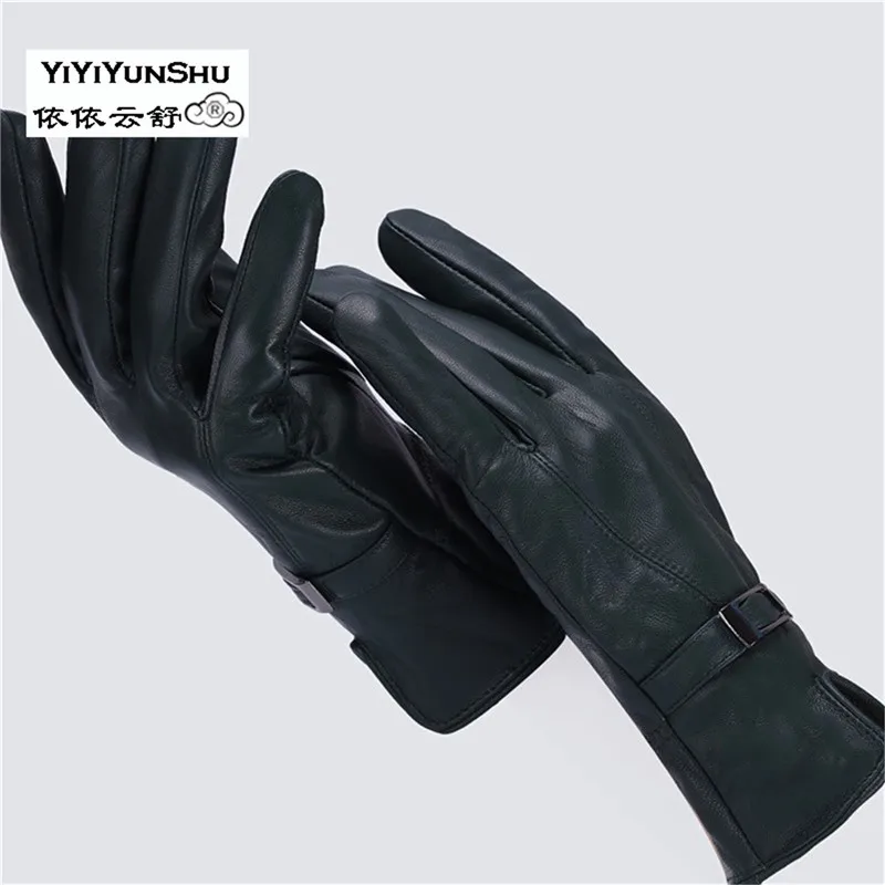color 10 Yiyyunshu, перчатки из натуральной кожи, женские,, брендовые, из овчины, теплые, одноцветные, женские, из натуральной овчины, варежки, модные, вечерние, для девушек - Цвет: color 10