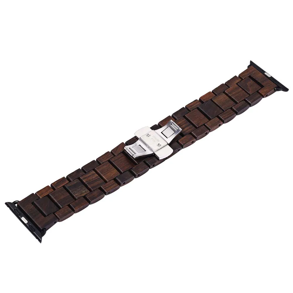 2018 Bewell Wood Watch Band Quality Wooden Watchband 24mm Black Brown Strap for 184mm Length Butterfly Clasp Men Women | Наручные часы